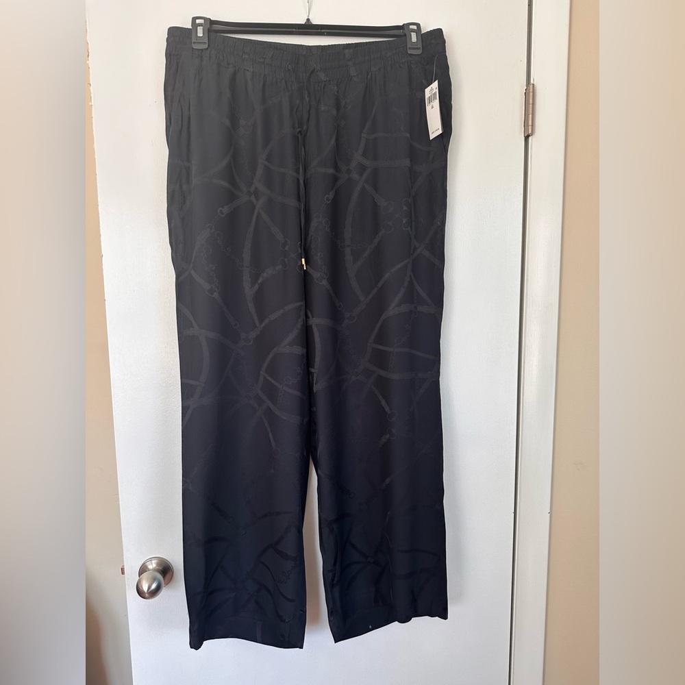 Ralph Lauren Women’s Belting-Motif Jacquard Wide-Leg Pant Plus Size 2X NWT